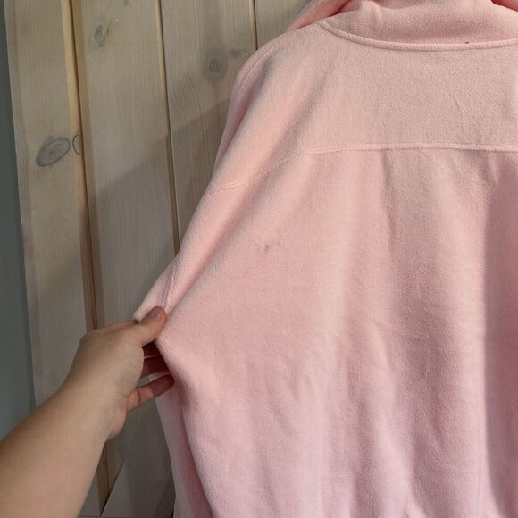 Old Navy Womens Pullover Quarter Zip Large Pink Pockets Thumb Hole Loose Fit - Picture 11 of 15
